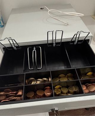 Cajón de efectivo blanco para caja registradora