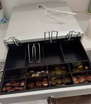 Cajón de efectivo blanco para caja registradora