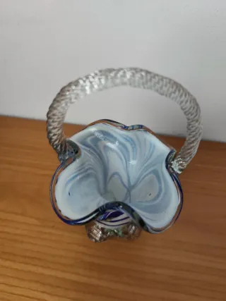 Cesta decorativa vintage cristal