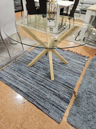 Mesa redonda cristal templado 120cm