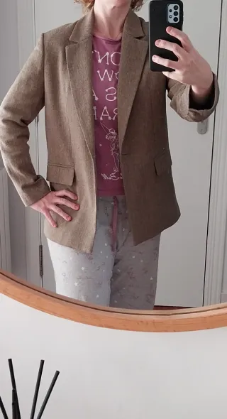 Chaqueta Zara Mujer Talla M Marrón-verde oliva