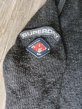 Superdry Maglione Cappuccio Tg L/XL Grigio