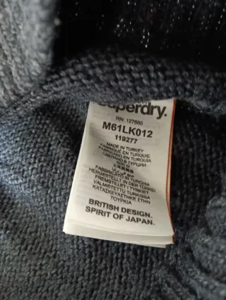 Superdry Maglione Cappuccio Tg L/XL Grigio