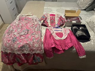 Vestido fallera para niña, talla de 6 a 9 años