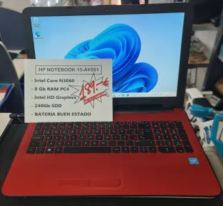HP Notebook 15-AY051 Rojo