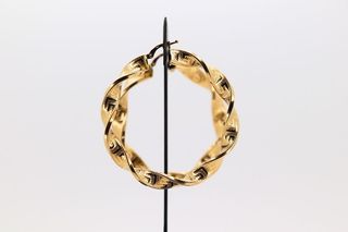 PENDIENTES ARO GRECA. Huecos. Oro 18k.