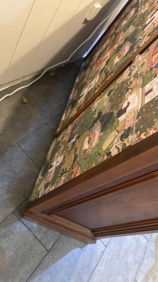 Librería madera maciza con tapa abatible