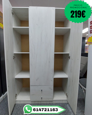 Armario 3 puertas y 2 cajones