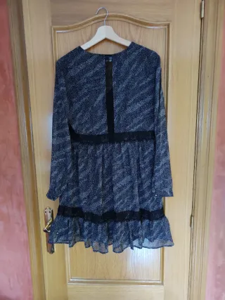 Vestido encaje negro y blanco