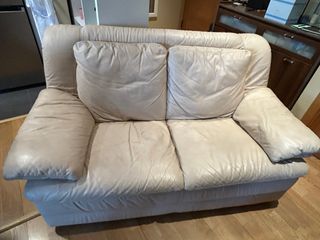 Sofá Natuzzi Piel Beige 2 Plazas