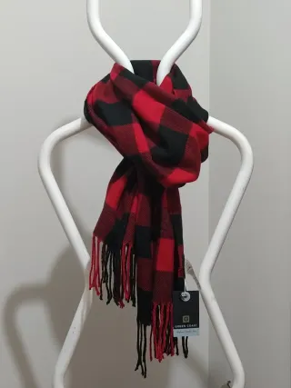 Bufanda cuadros Green Coast roja y negra