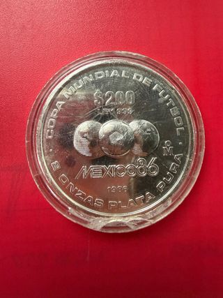 Moneda Plata Copa Mundial Futbol Mexico 86