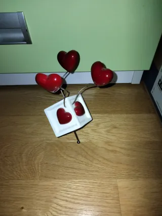 Sujeta fotos y notas Corazones Rojos