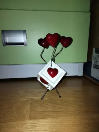 Sujeta fotos y notas Corazones Rojos