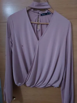 Blusa rosa manga larga