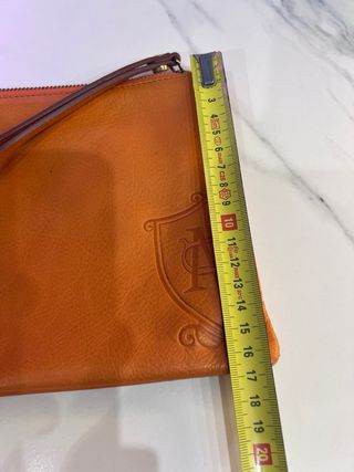 Bolso de mano piel (de vaca) naranja Massimo Dutti