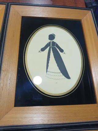 Lote 4 cuadros siluetas vintage