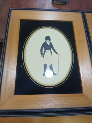 Lote 4 cuadros siluetas vintage