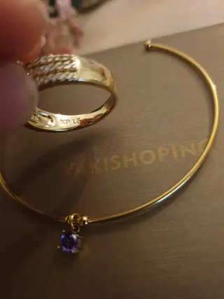 Conjunto Anillo y Pulsera Chapado Oro