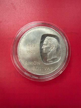 Moneda Plata Simón Bolívar 1873-1973