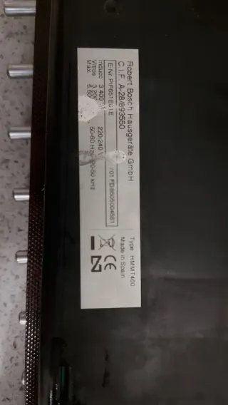 Componentes Placa Bosch mixta inducción vitro