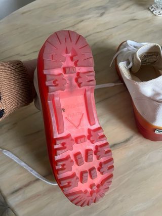 Superga bianche arancioni alte