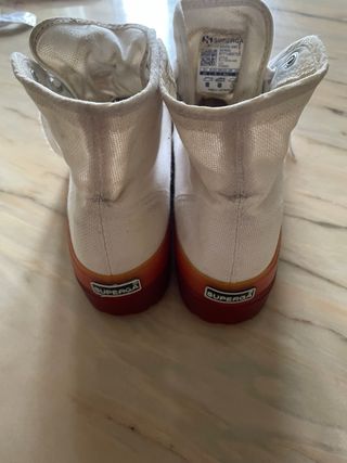 Superga bianche arancioni alte