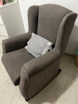 Sillón Mecedora Lactancia Tela Madera