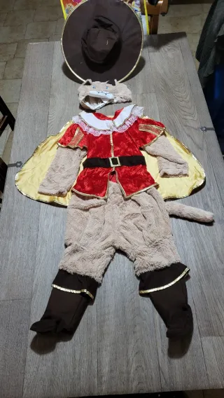 Costume carnevale da gatto con gli stivali 3/4 ann