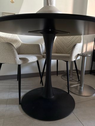 Mesa de comedor redonda negra 100cm