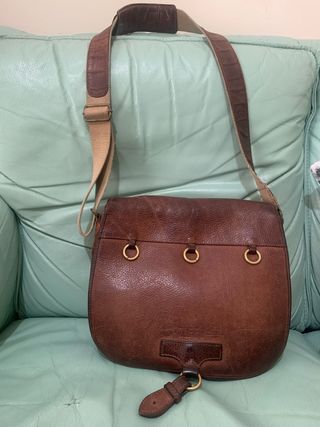 Borsa a tracolla in cuoio marrone