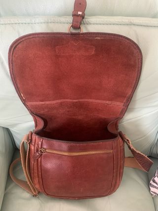 Borsa a tracolla in cuoio marrone