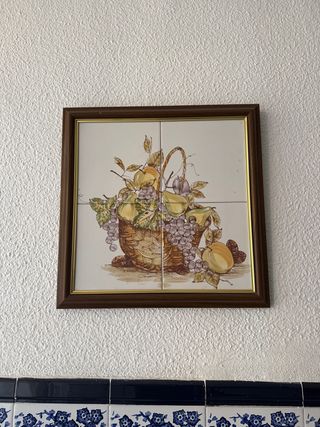 Bodegón de azulejos con frutas