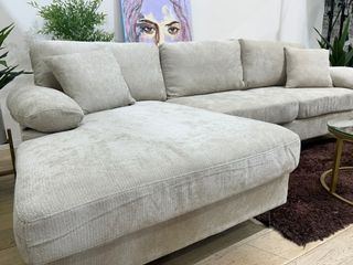 Sofá chaise longue beige tela