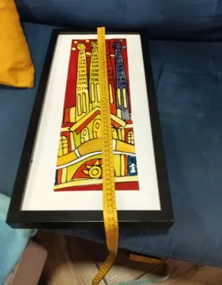 Stampa colorata con cornice in legno