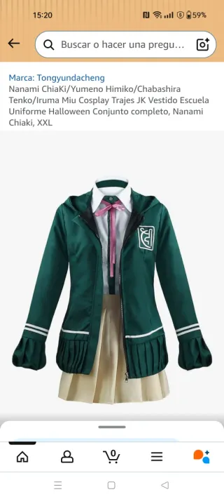 Disfraz Nanami Chiaki Cosplay M