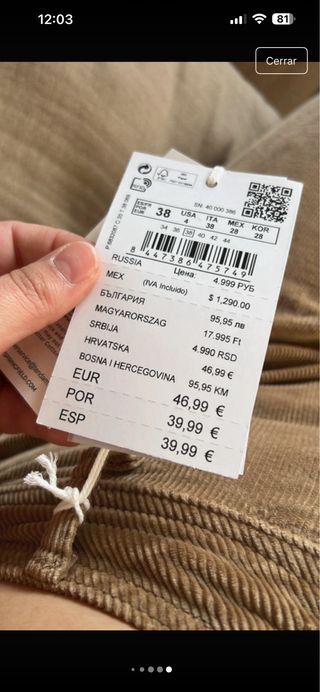 Pantalón de pana Springfield