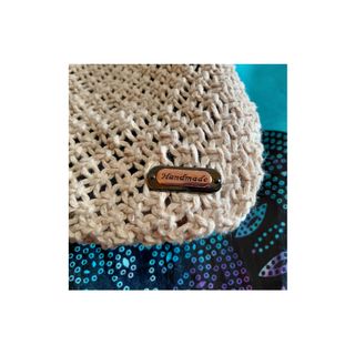 Bolso Macramé Beige con Asas Bambú