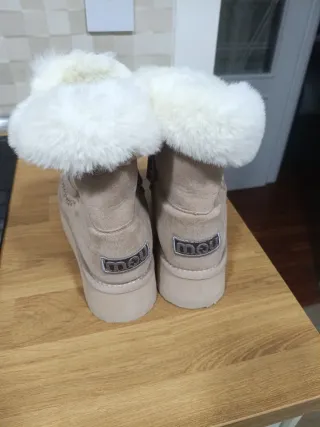 Botas Mou Beige con Forro de Pelo