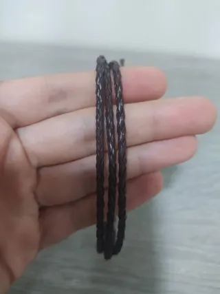 3 Pulseras Cuero Unisex Marrón