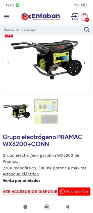 Generador Pramac WX6200+CONN Gasolina