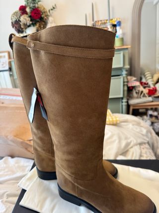 Botas altas piel serraje Massimo Dutti 39 viral
