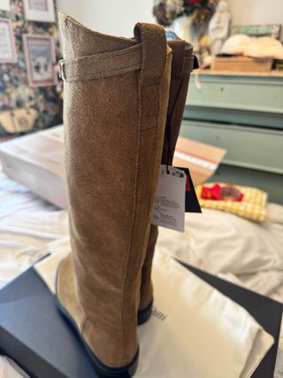 Botas altas piel serraje Massimo Dutti 39 viral