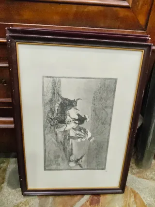 Lote de 3 cuadros antiguos de toros