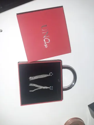 Pendientes UNO de 50 Plata y Azul