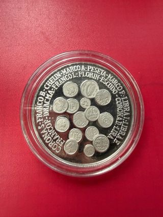 Moneda Plata Unión Europea Euro 2002