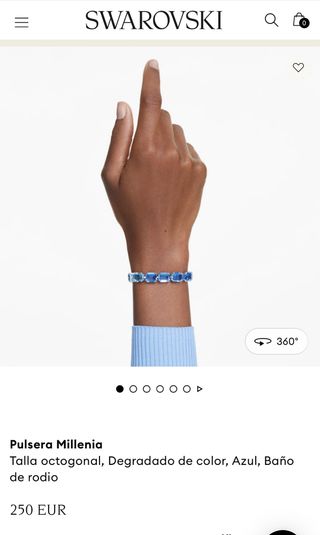 Pulsera Swarovski colección Millenia azul degradad
