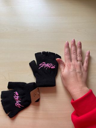 Guantes pequeños sin dedos Stray Kids Glitter Rosa