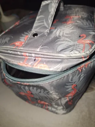 Neceser Flamencos Gris y Rosa