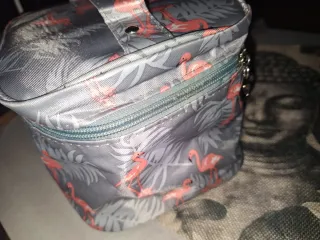 Neceser Flamencos Gris y Rosa